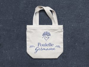 Tote bag Poulette Germaine -identité de marque -création WALA studio - freelance Normandie