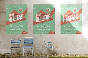 inauguration stade Hélitas - CAEN NORMANDIE - création WALA studio graphique